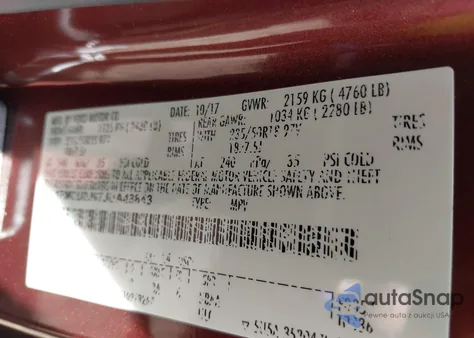 2018 Ford Escape Titanium z USA, uszkodzony, nr VIN 1FMCU0J97JUA48843